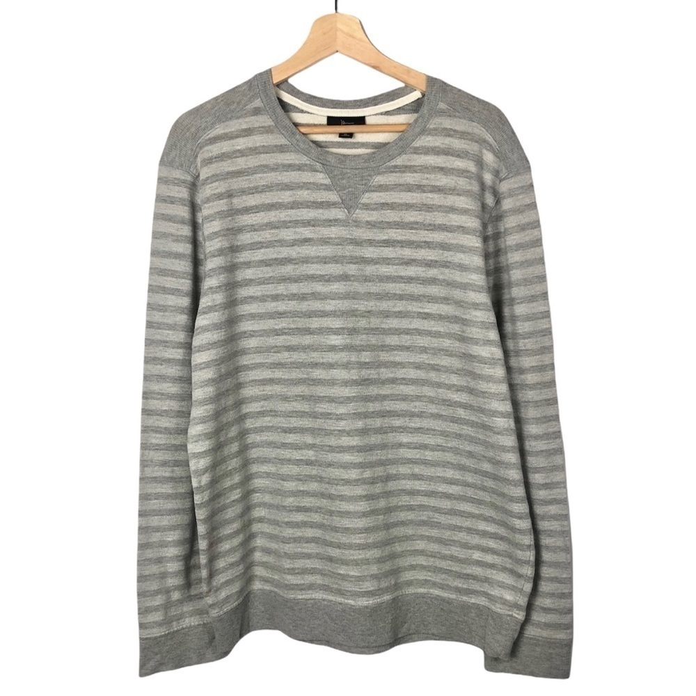 Marc Anthony Gray & White Pullover Crew Neck Sweatshirt XL